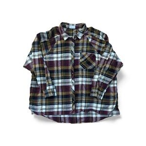 Maurices Women’s XL Multicolor Plaid Button Down Flannel Shirt